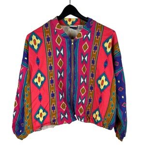 Vintage 90s Women’s Nuovo Aztec Cropped Jacket Size M